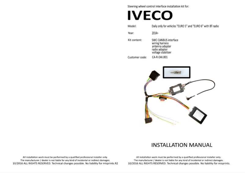 Image de la première page du manuel de l'appareil CA-R-DAI.001