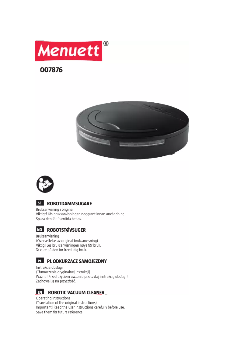 Page n°1 - Manuel utilisateur Menuett 007-876