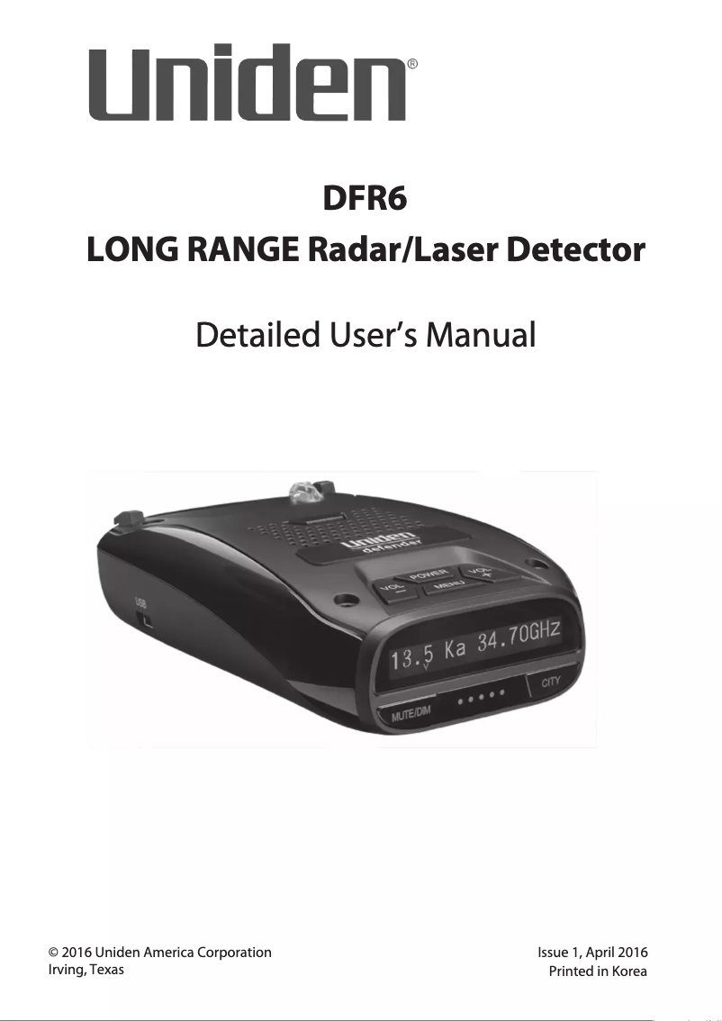 Image de la première page du manuel de l'appareil DFR6NZ