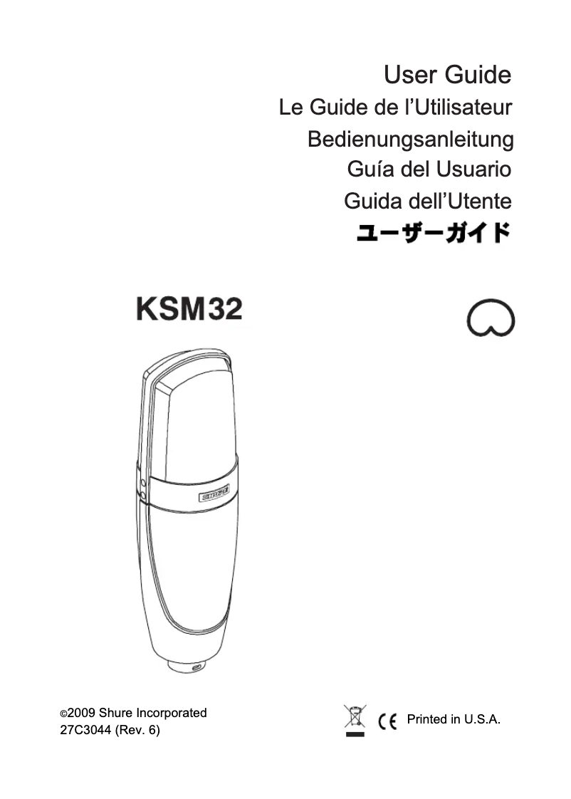 Page n°1 - Mode d'emploi Shure KSM32