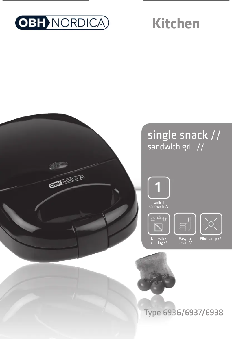 Page 1 de la notice Manuel utilisateur OBH Nordica Single Snack