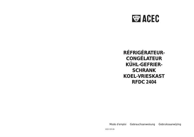 Page 1 de la notice Manuel utilisateur Acec RFDC 2404