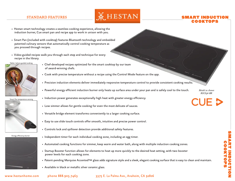 Page 1 de la notice Fiche technique Hestan KICS36-BK