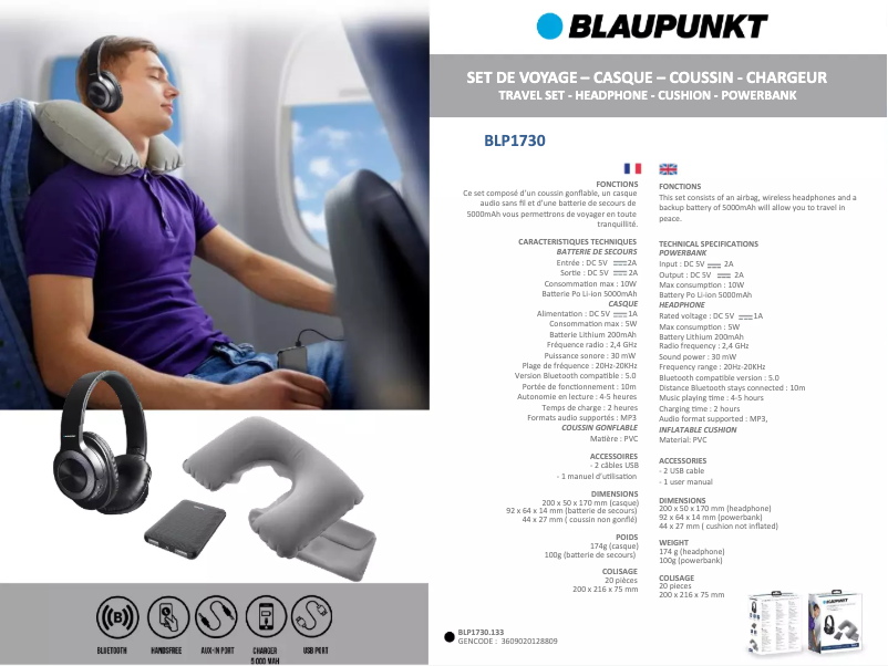 Image de la première page du manuel de l'appareil BLP1730