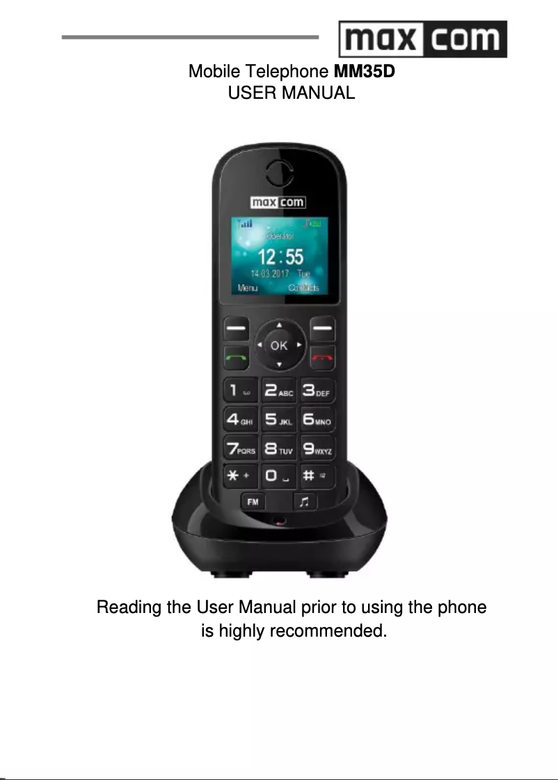 Page n°1 - Manuel utilisateur MaxCom Comfort MM35D