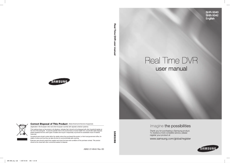 Page n°1 - Manuel utilisateur Samsung SHR-5040