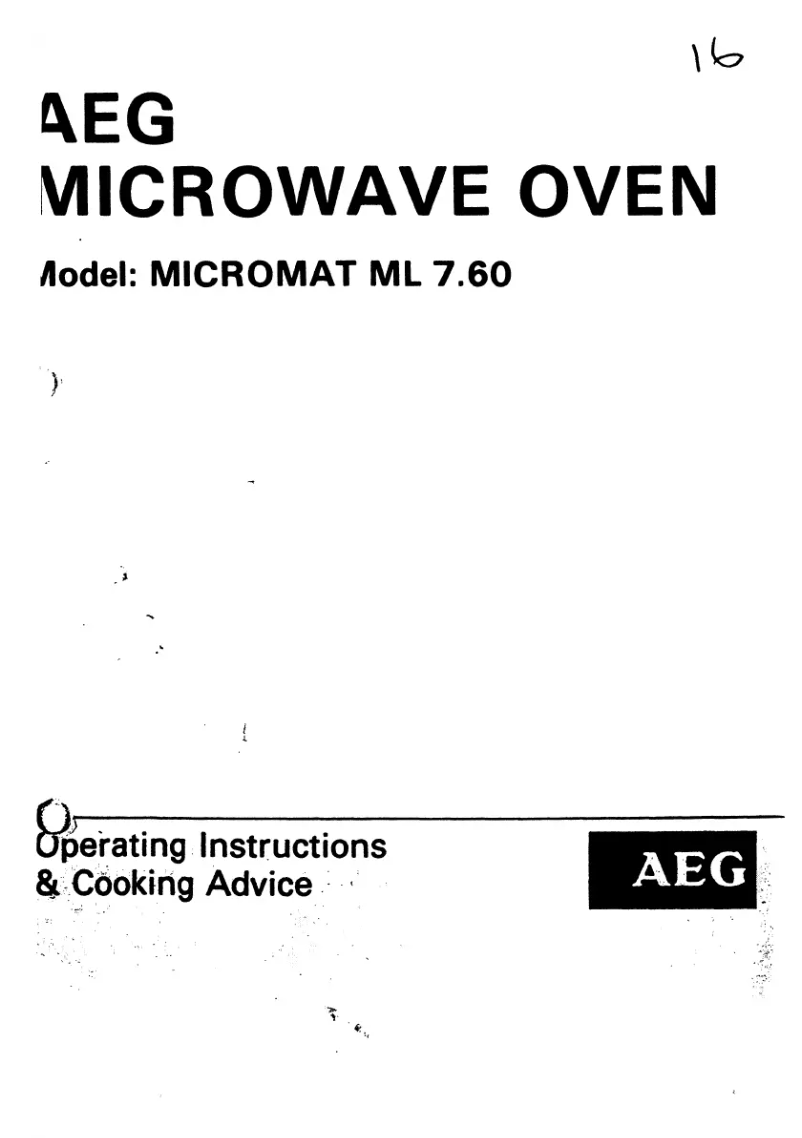 Image de la première page du manuel de l'appareil Micromat ML 7.60