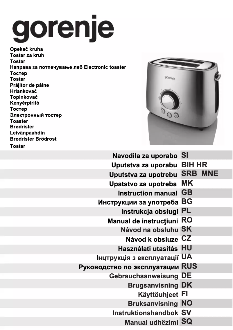 Page 1 de la notice Manuel utilisateur Gorenje BKTS02S