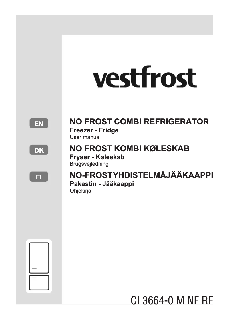 Page 1 de la notice Manuel utilisateur Vestfrost CI 3664-0 M NF RF