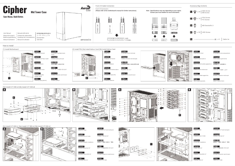 Page 1 of the manual User Manual AeroCool Cipher