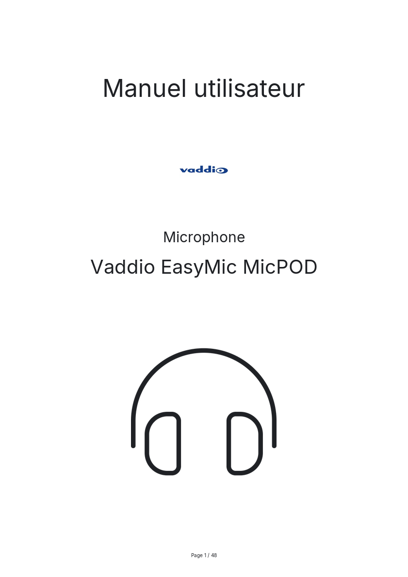 Image de la première page du manuel de l'appareil EasyMic MicPOD