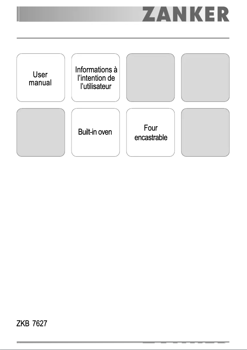 Page n°1 - Manuel utilisateur Zanker ZKB 7627