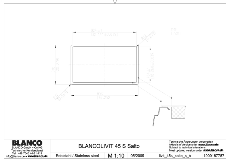 Page 1 de la notice Manuel utilisateur BLANCO LIVIT 45 S SALTO