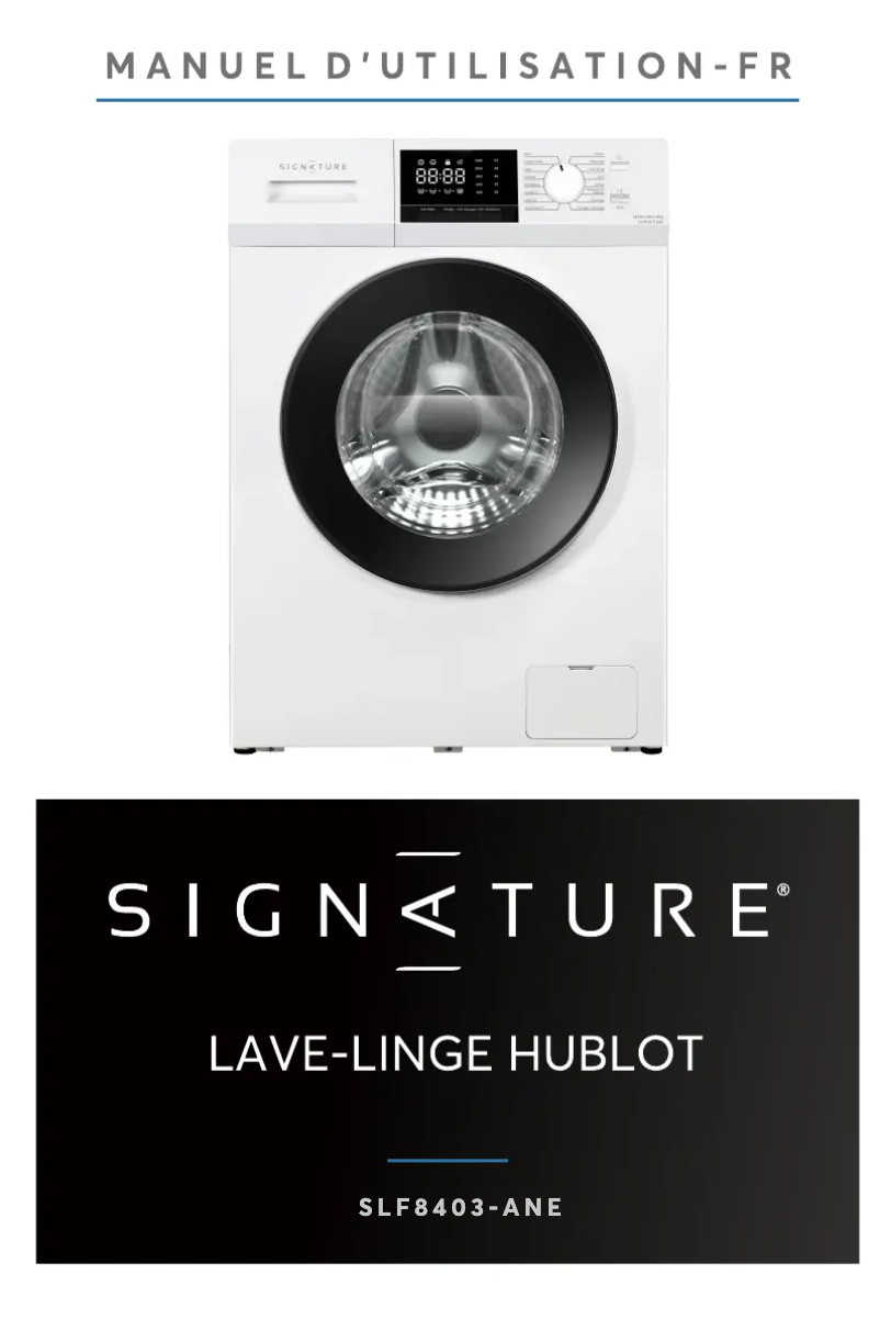 Page n°1 - Manuel utilisateur Signature SLF8403-ANE