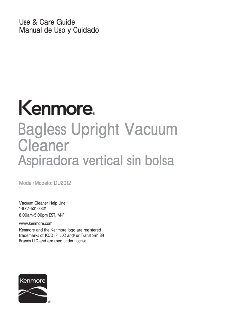Page n°1 - Manuel utilisateur Kenmore DU2012