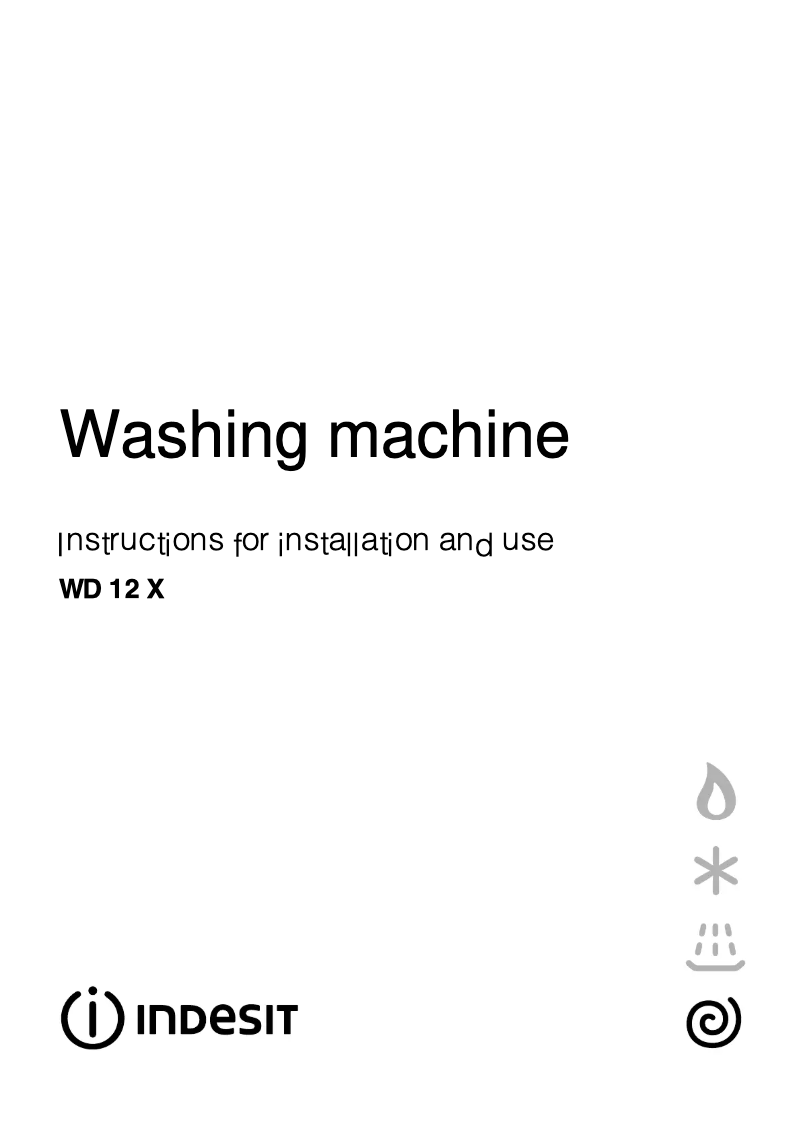 Page n°1 - Manuel utilisateur Indesit WD 12 X (UK)