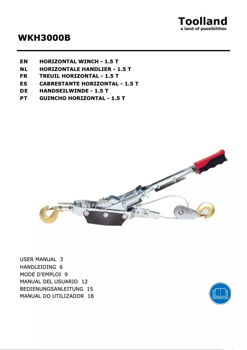 Page 1 de la notice Manuel utilisateur Toolland WKH3000B
