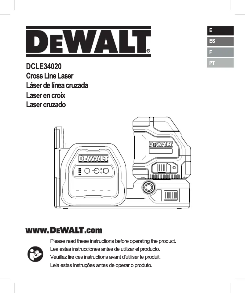 Page n°1 - Manuel utilisateur DeWalt DCLE34020