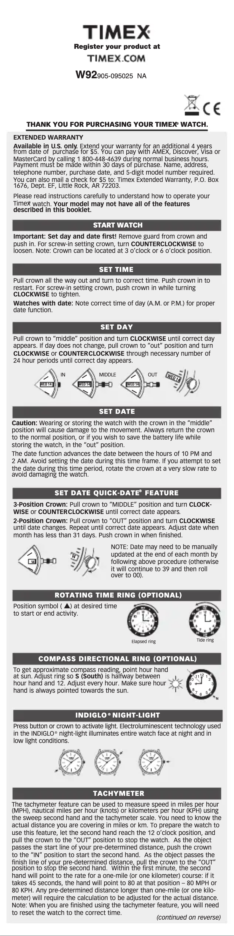 Page 1 de la notice Manuel utilisateur Timex Men's Sport T2P032