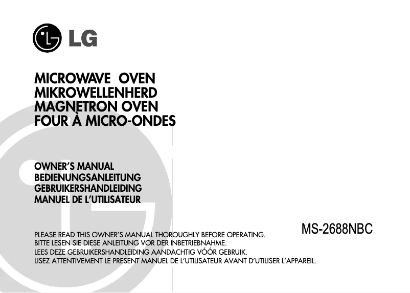 Page n°1 - Manuel utilisateur LG MS-2688NBC