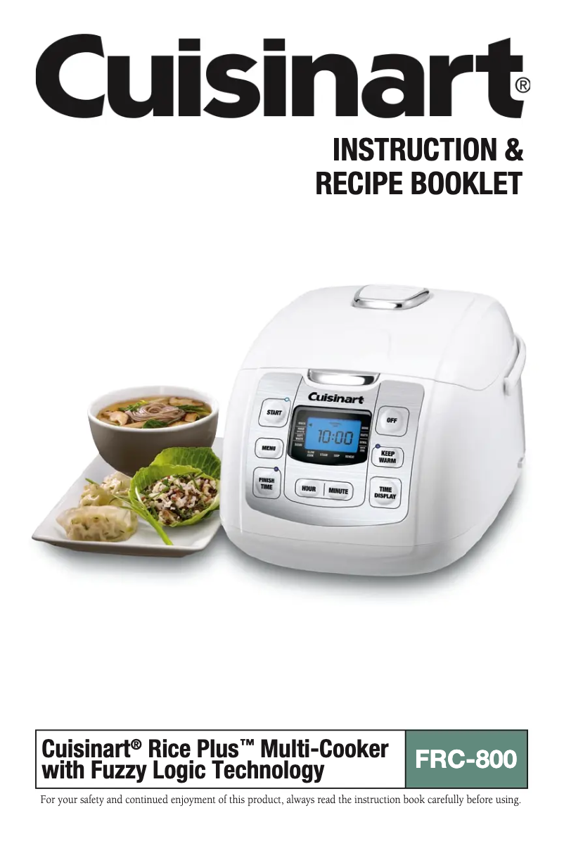 Page n°1 - Manuel utilisateur Cuisinart FRC-800