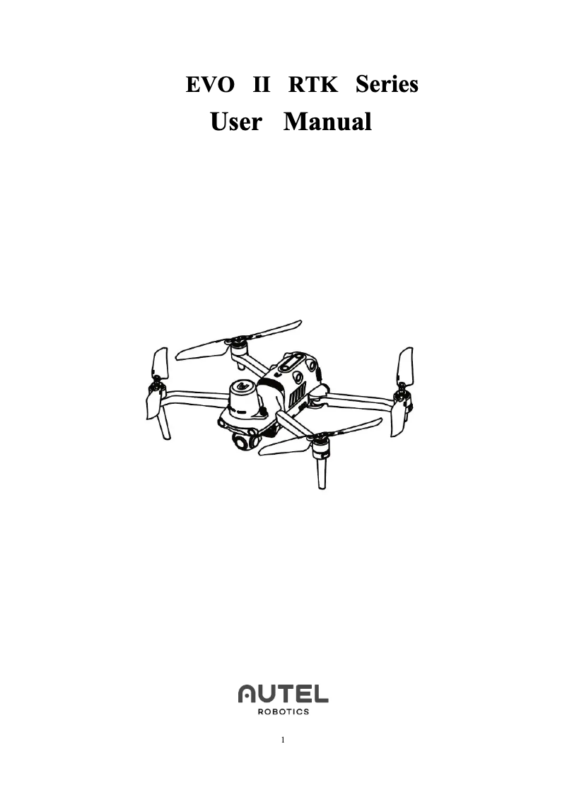 Page n°1 - Manuel utilisateur Autel EVO II RTK