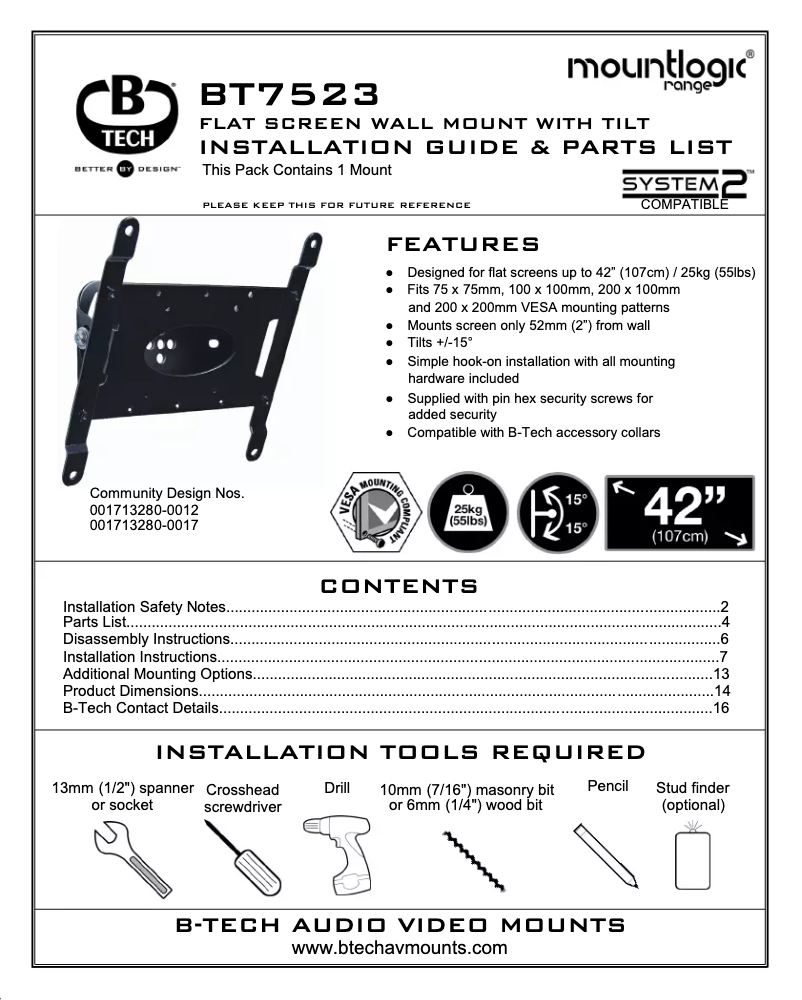 Image de la première page du manuel de l'appareil BT7523