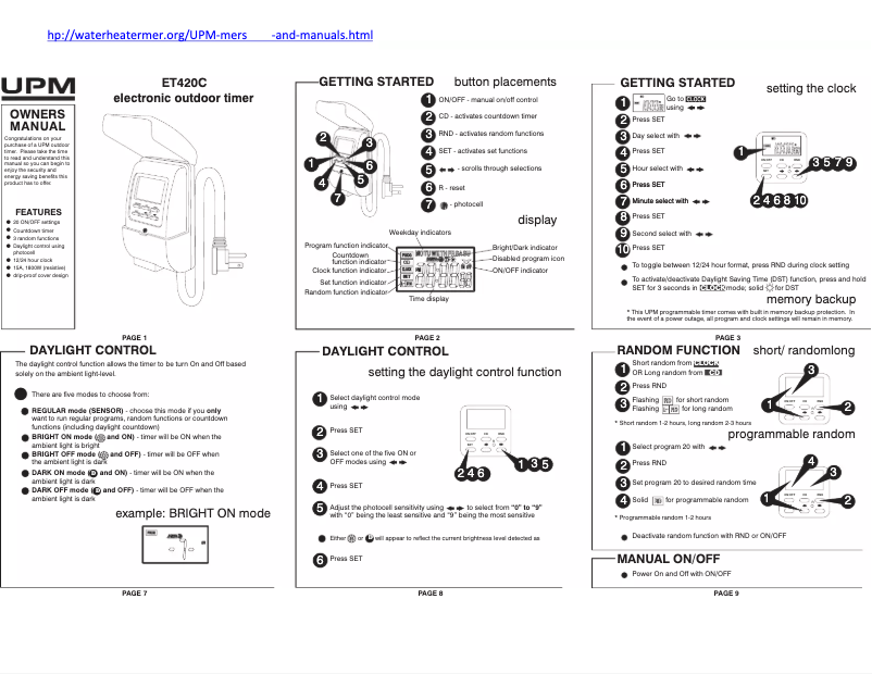 Page n°1 - Manuel utilisateur UPM ET420C