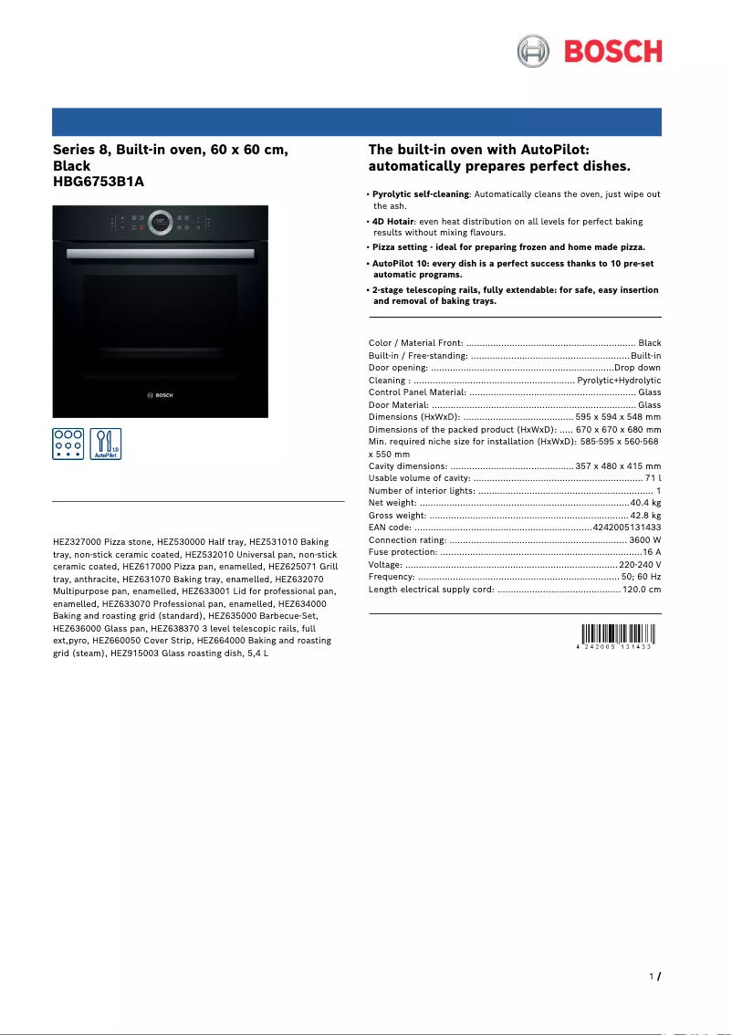 Image de la première page du manuel de l'appareil HBG6753B1A