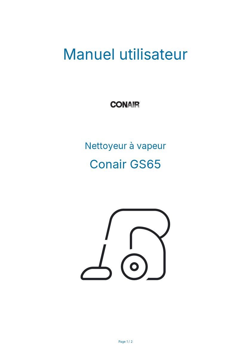 Image de la première page du manuel de l'appareil GS65