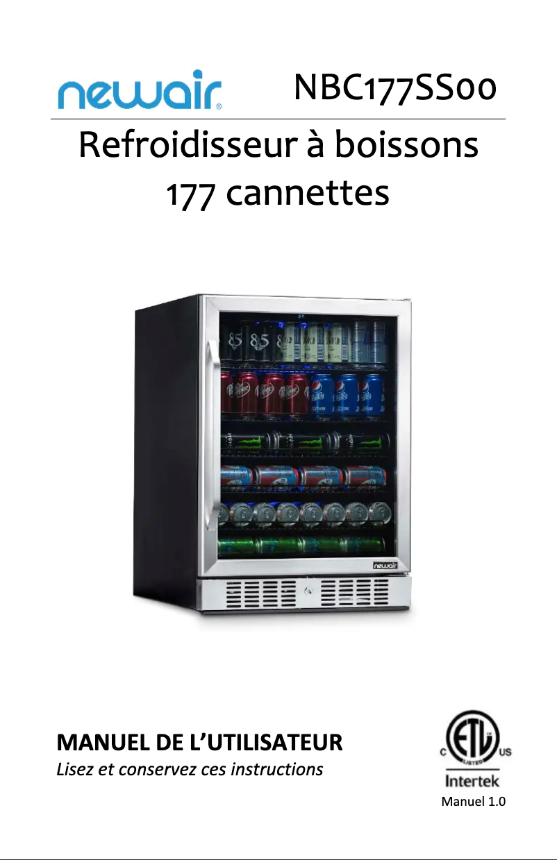 Page 1 de la notice Manuel utilisateur NewAir NBC177SS00