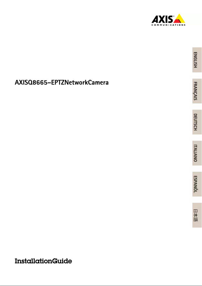 Page n°1 - Manuel utilisateur Axis Q8665-E