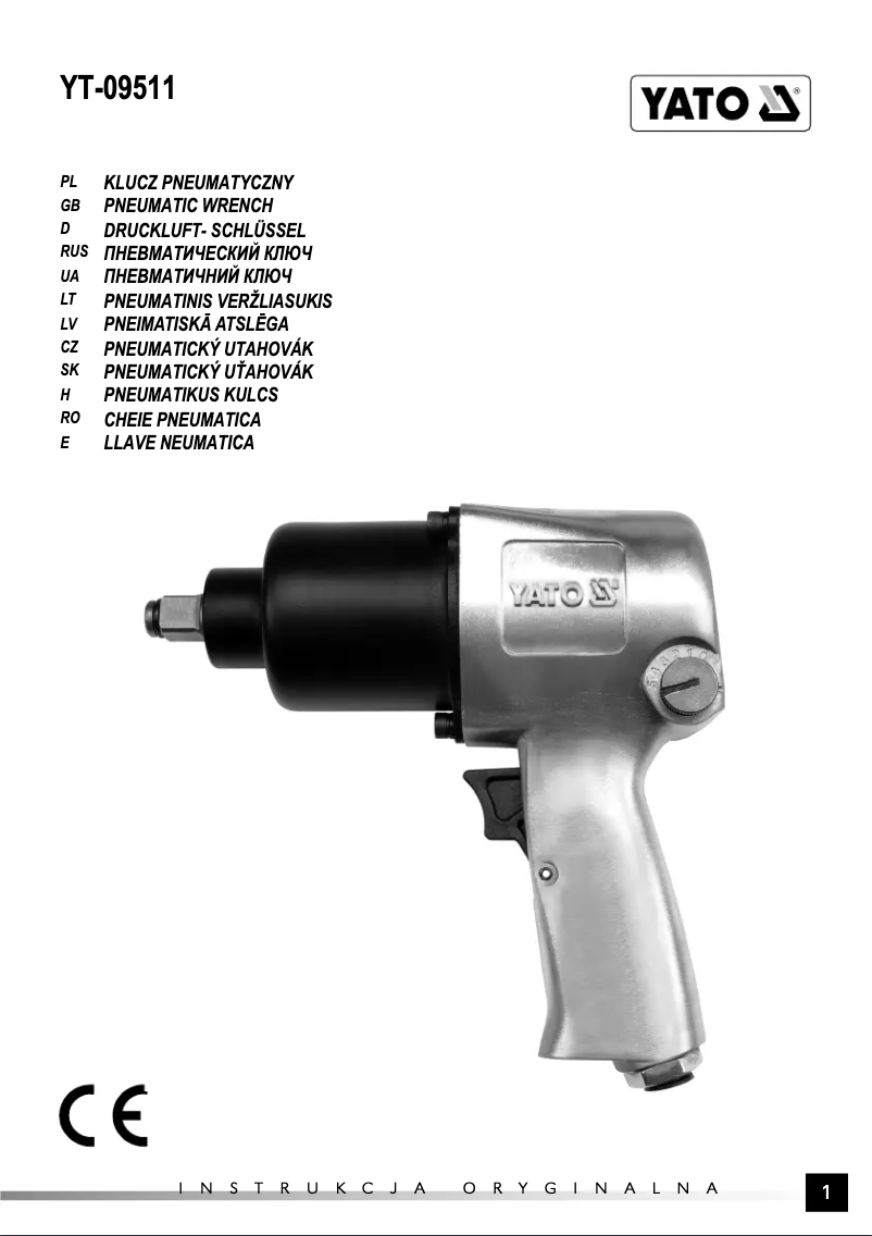 Page 1 de la notice Manuel utilisateur Yato YT-09511