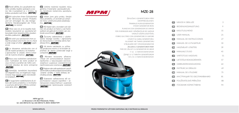 Imagen de la primera página del manual del dispositivo MZE-28