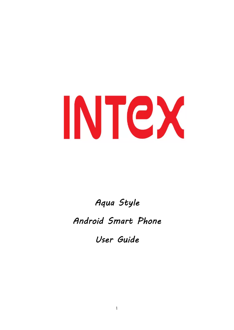 Page 1 de la notice Manuel utilisateur Intex Aqua Style