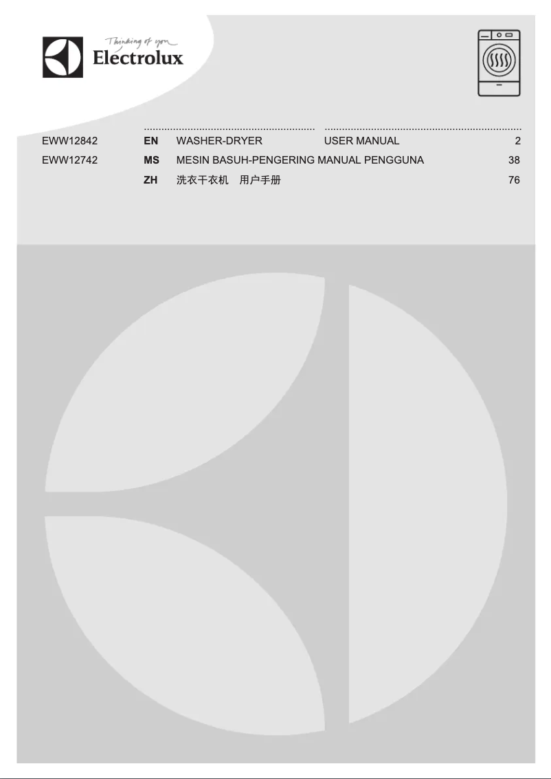 Page n°1 - Manuel utilisateur Electrolux EWW12842