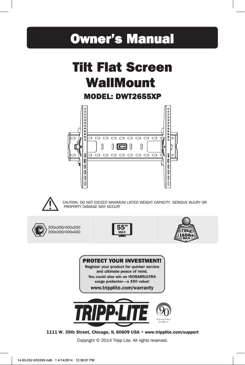Página 1 del manual Manual de usuario Tripp Lite DWT2655XP