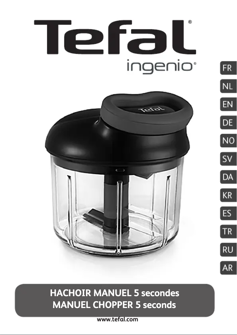 Page 1 de la notice Manuel utilisateur Tefal Ingenio Chopper 5 seconds