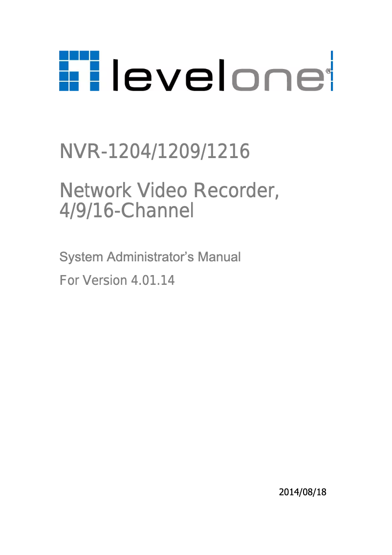 Image de la première page du manuel de l'appareil NVR-1216