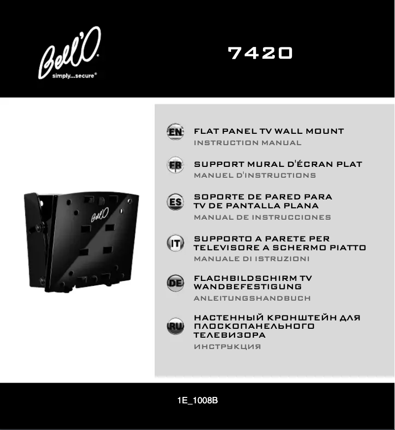 Page n°1 - Manuel utilisateur Bell'O 7420B