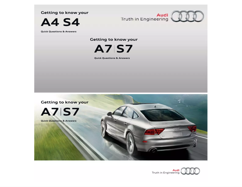 Page 1 de la notice Manuel utilisateur Audi S7 (2013)