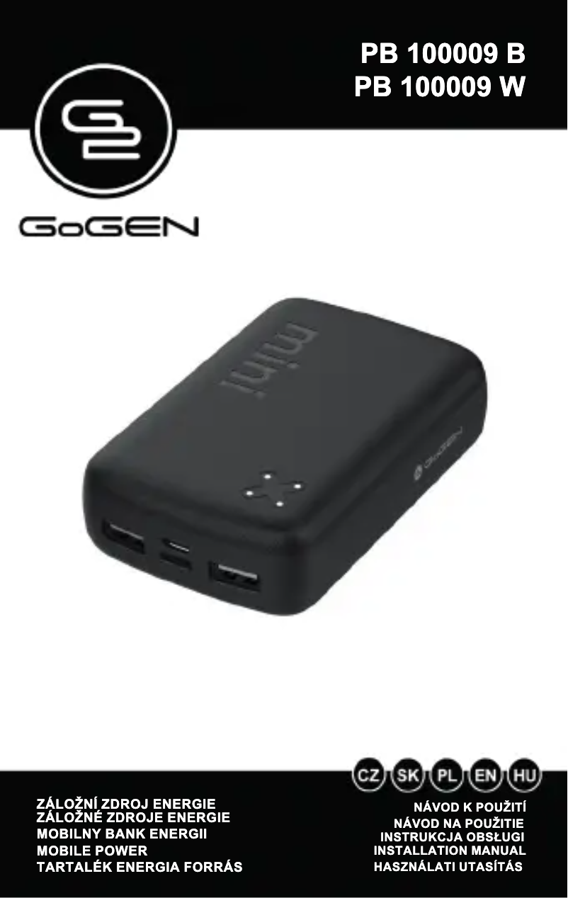 Image de la première page du manuel de l'appareil PB100009W