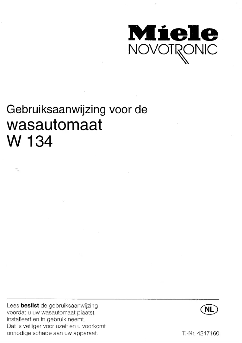 Imagen de la primera página del manual del dispositivo Novotronic W 134