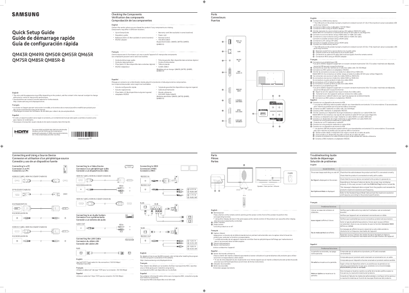 Page n°1 - Manuel utilisateur Samsung QM85R