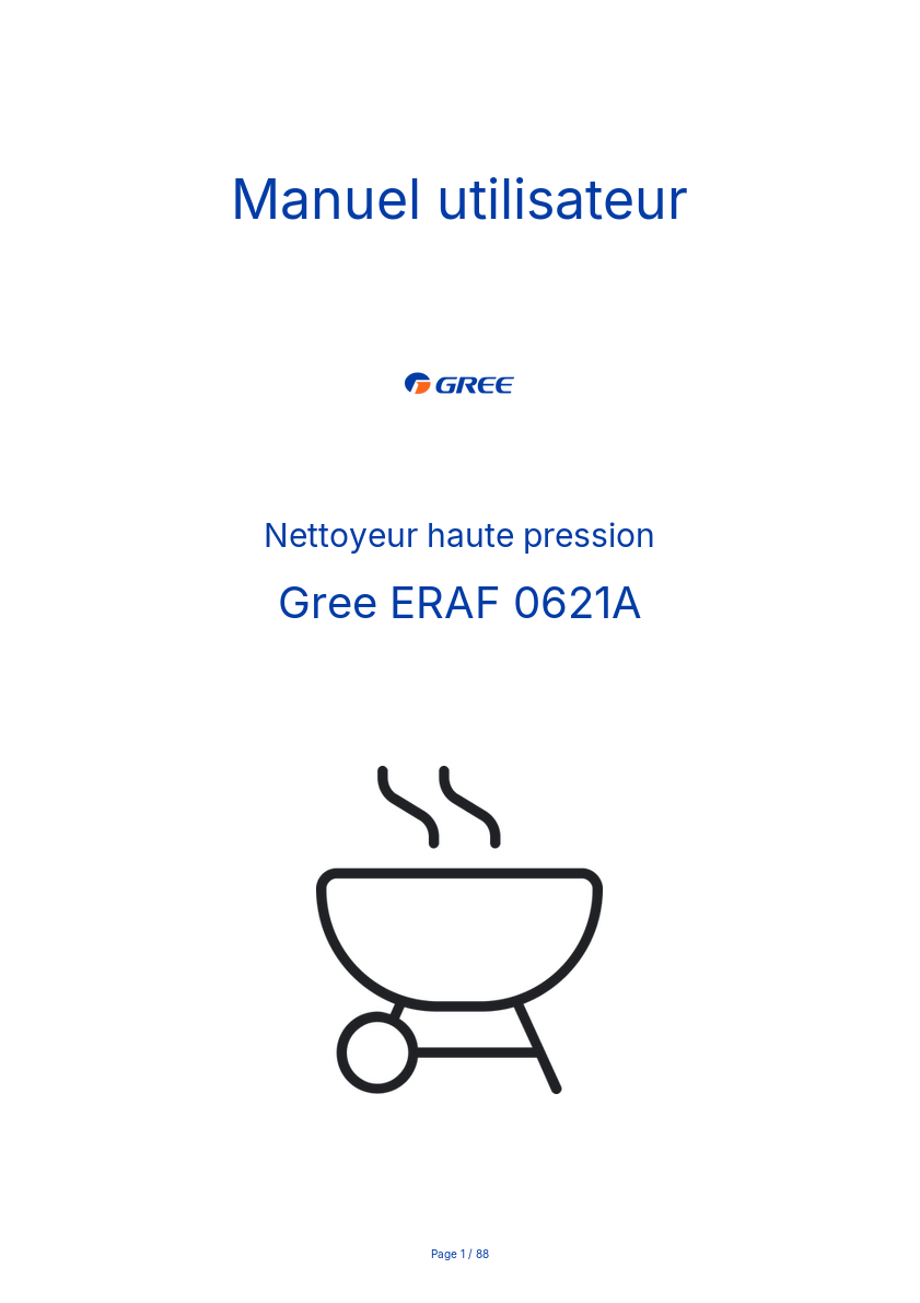 Image de la première page du manuel de l'appareil ERAF 0621A