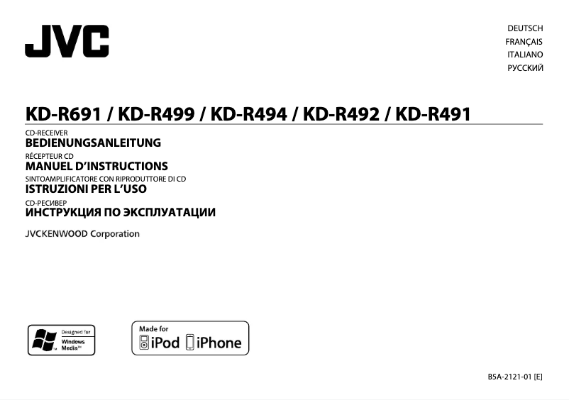 Page 1 de la notice Manuel utilisateur JVC KD-R492
