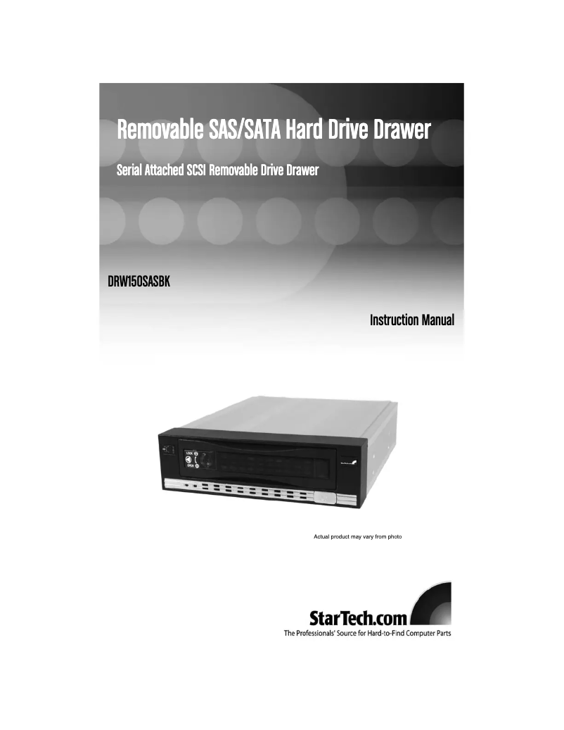 Page n°1 - Manuel utilisateur StarTech.com DRW150SASBK