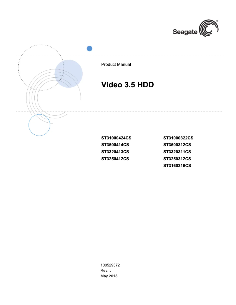 Page 1 de la notice Manuel utilisateur Seagate Video 3.5 HDD