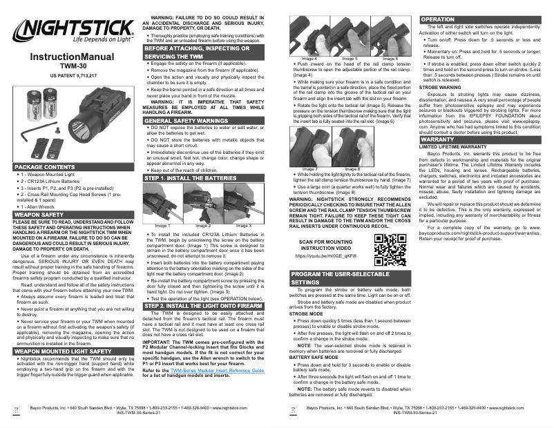 Página 1 del manual Manual de usuario NightStick TWM-30