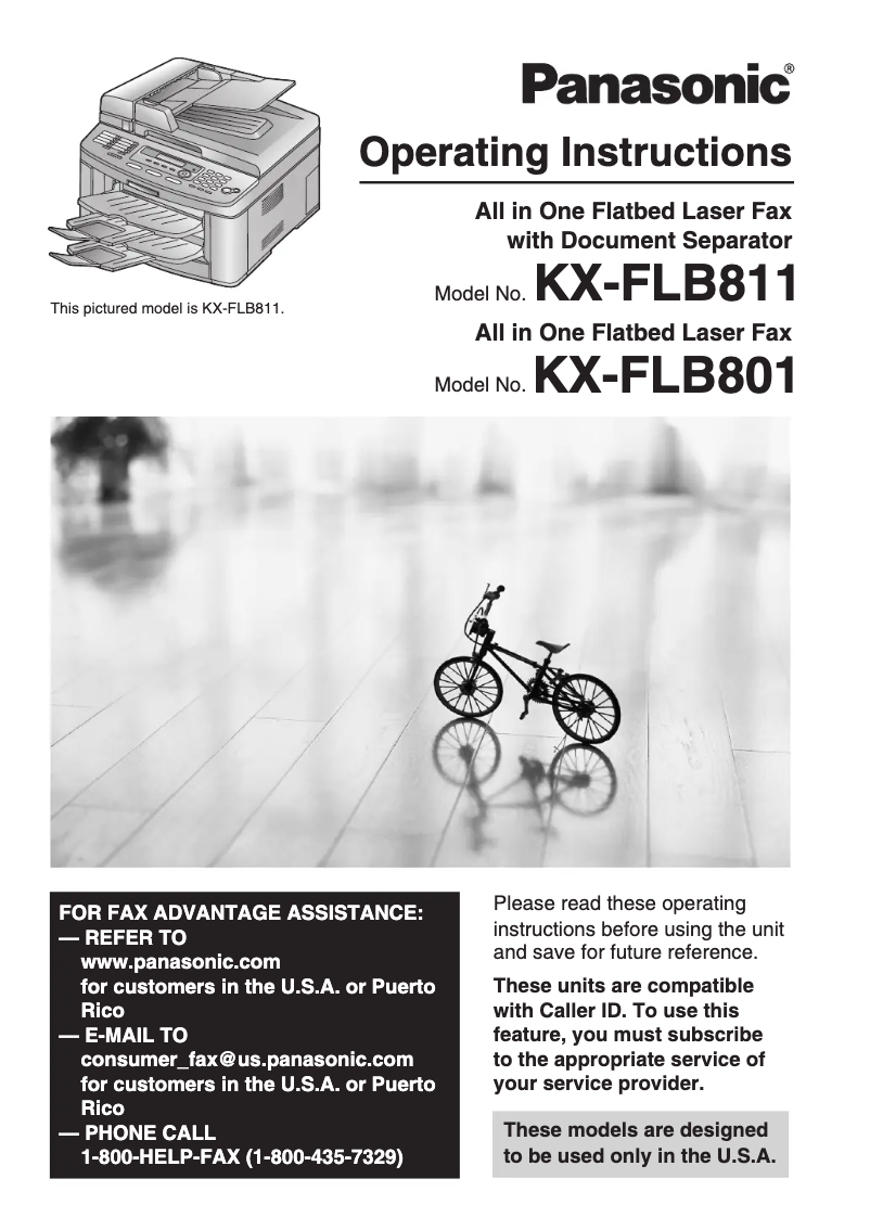 Imagen de la primera página del manual del dispositivo KX-FLB801